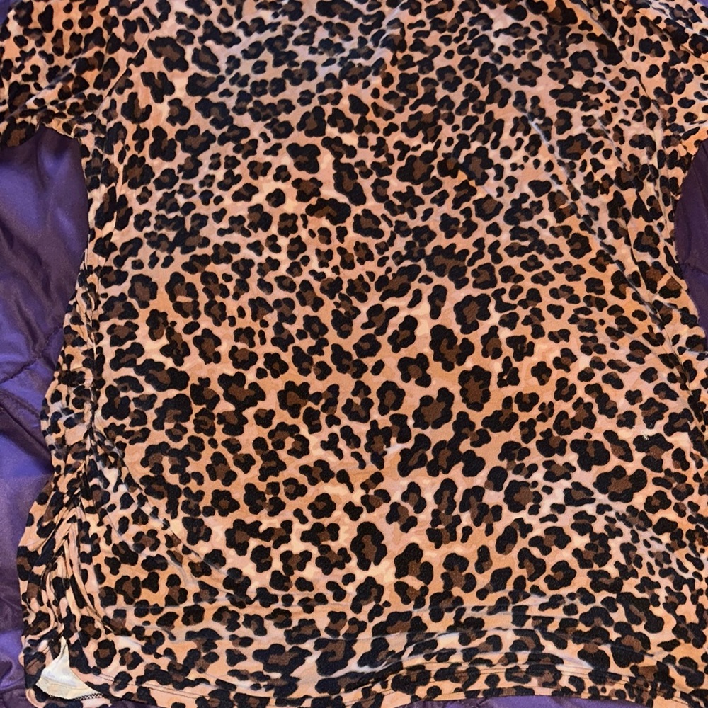 Motherhood Black  and Brown Leopard Print Maternity Top Size 3XL